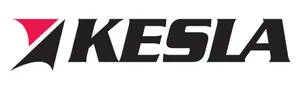 KESLA logo with bold black text and a stylized triangular symbol in black and red to the left of the company name.