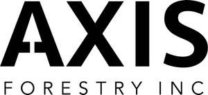 Logo for Axis Forestry Inc. The word AXIS is in large, bold, black uppercase letters, and FORESTRY INC appears below it in smaller, spaced-out uppercase letters.