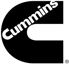 Large black letter C with the word Cummins written diagonally in white across its upper left section; this is the logo for Cummins Inc., an engine manufacturing company.